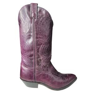 Vintage Code West Women’s Purple Leather Western Cowgirl Boots Size US 7